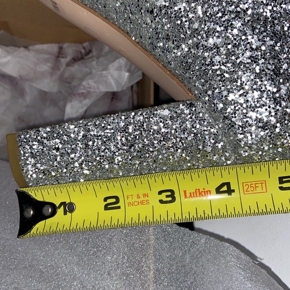 Jessica Simpson Silver Starlite chunky heel glitter booties size 10 NIB - Picture 8 of 10